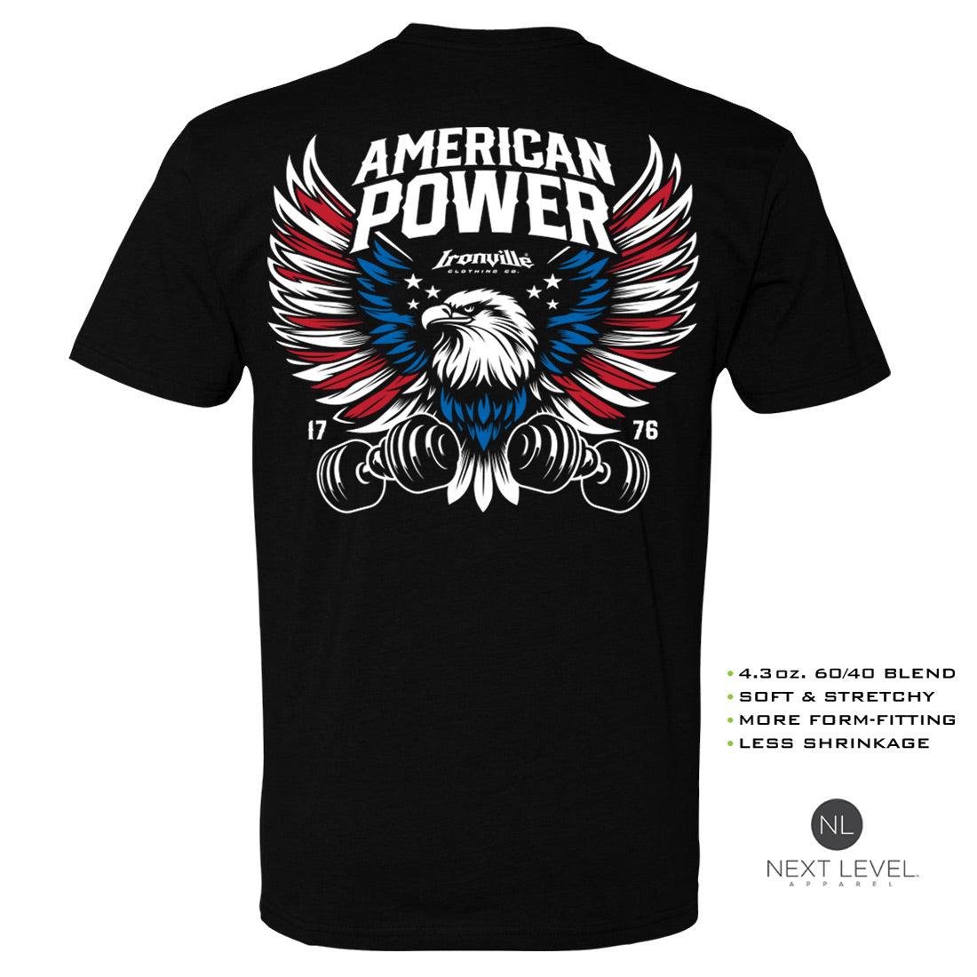 Ironville AMERICAN POWER Soft-Blend Gym Tshirt