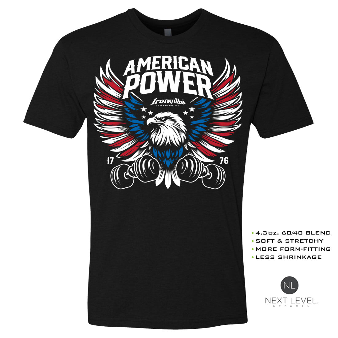 Ironville AMERICAN POWER Soft-Blend Gym Tshirt