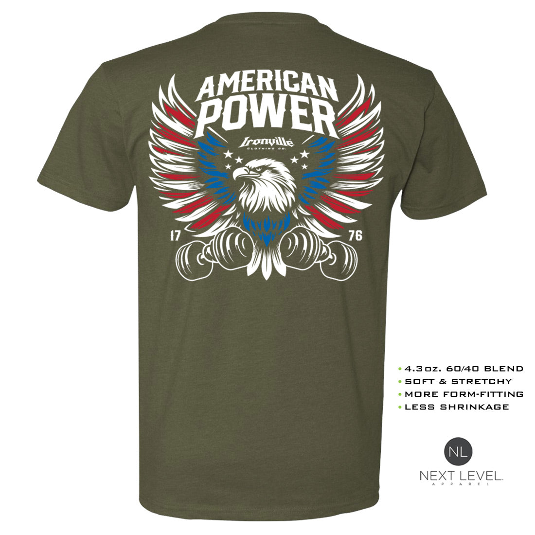 Ironville AMERICAN POWER Soft-Blend Gym Tshirt