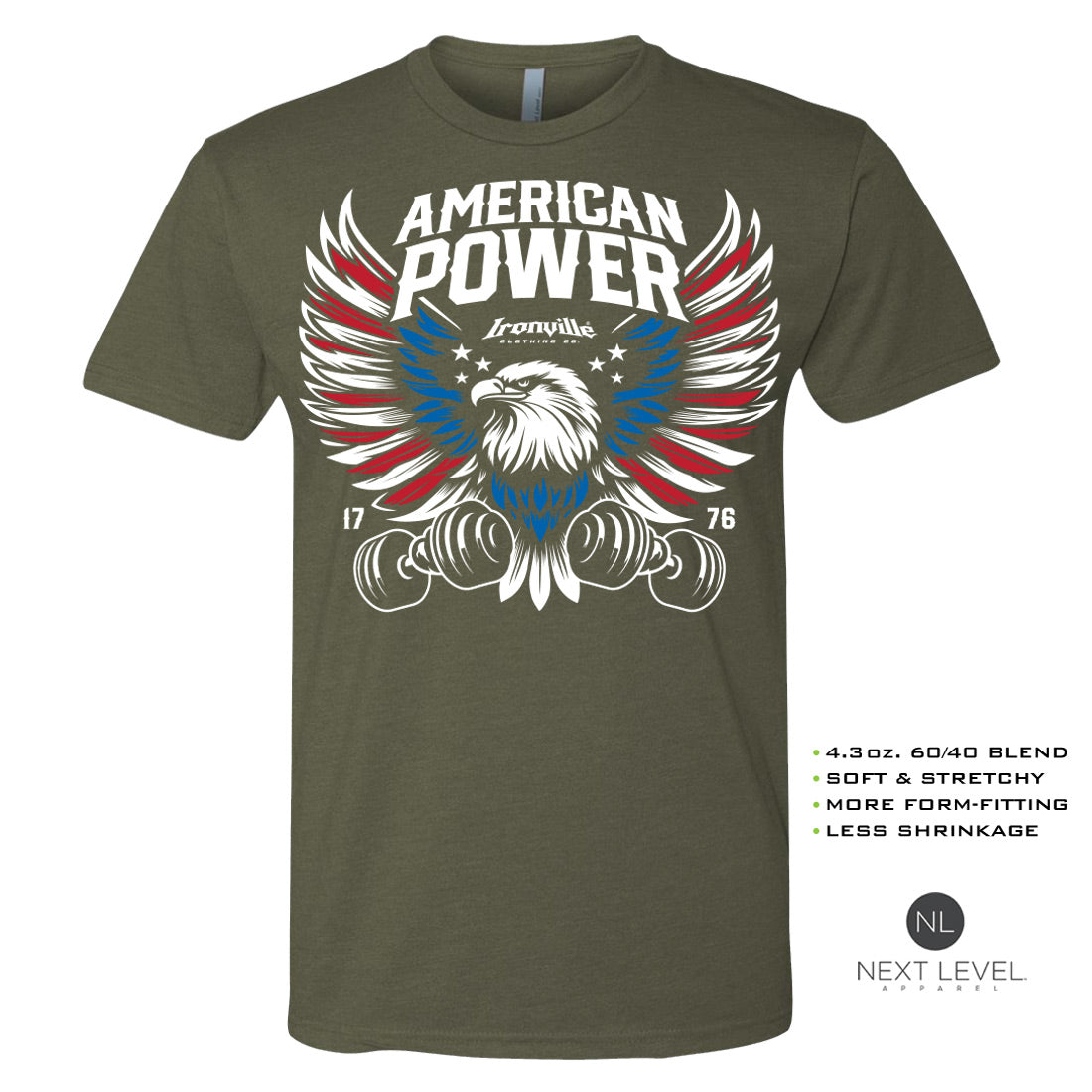 Ironville AMERICAN POWER Soft-Blend Gym Tshirt