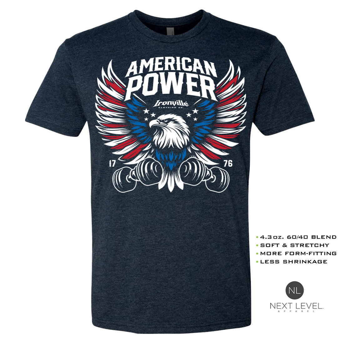 Ironville AMERICAN POWER Soft-Blend Gym Tshirt