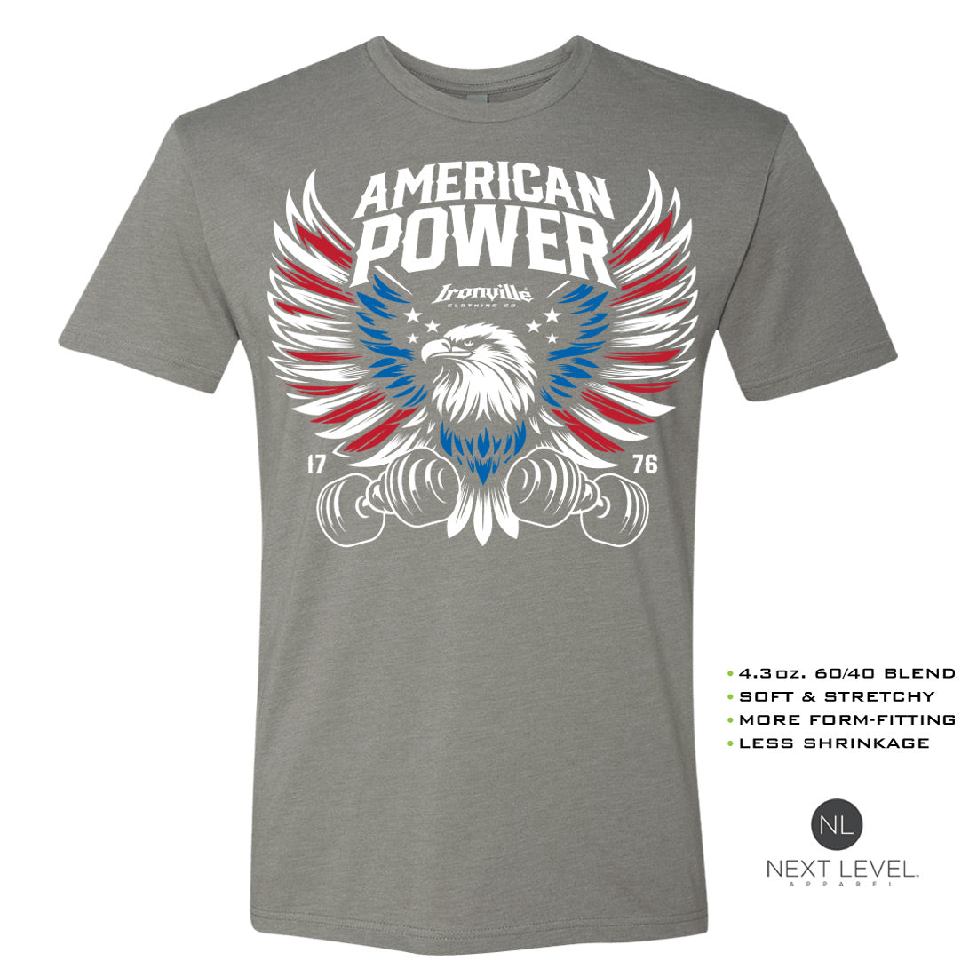 Ironville AMERICAN POWER Soft-Blend Gym Tshirt