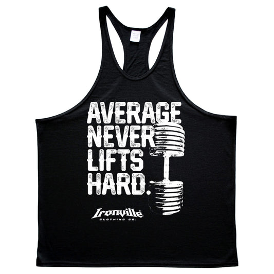 Ironville AVERAGE NEVER LIFTS Stringer Tank Top