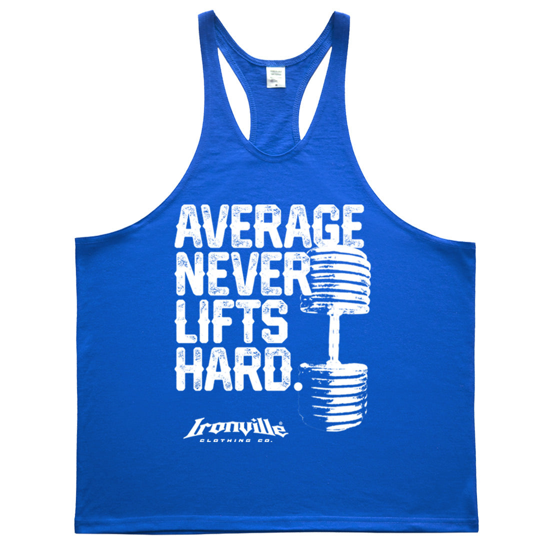 Ironville AVERAGE NEVER LIFTS Stringer Tank Top