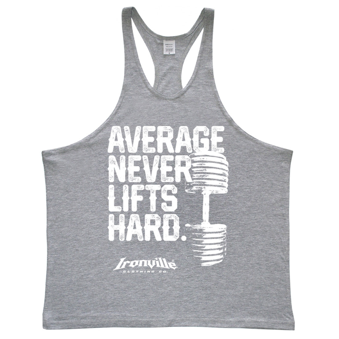 Ironville AVERAGE NEVER LIFTS Stringer Tank Top