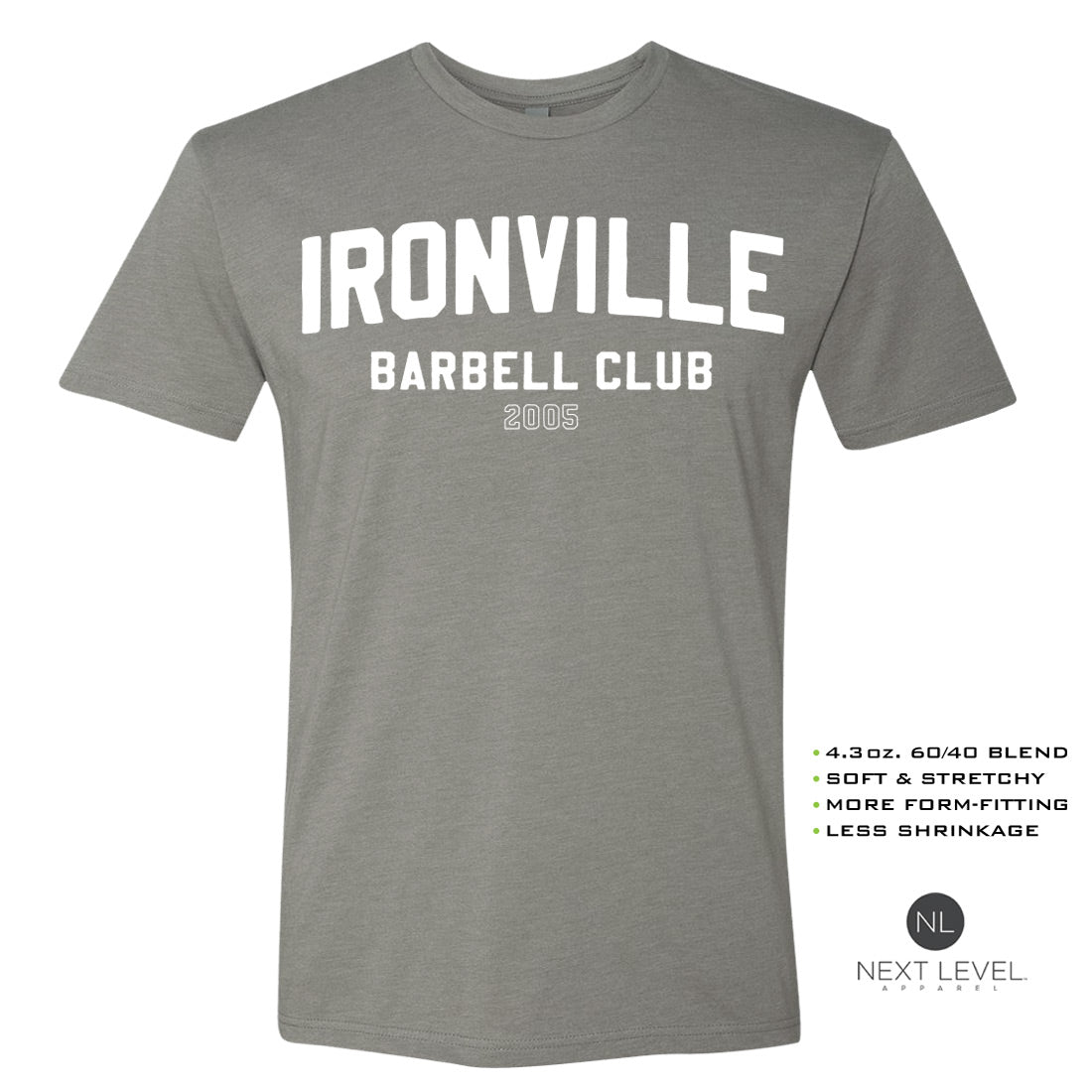 Ironville BARBELL CLUB Soft-Blend Fitted Gym T-shirt