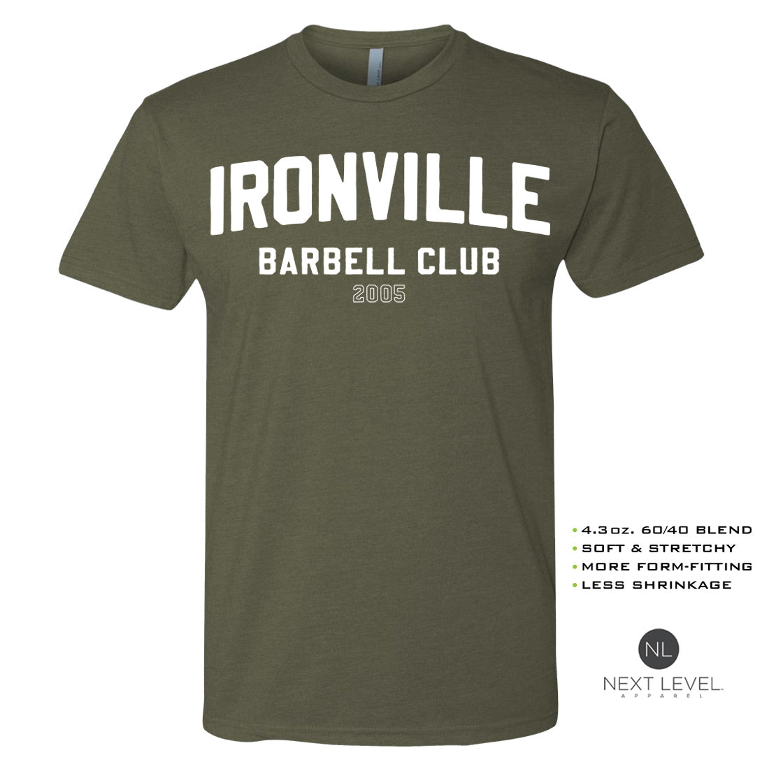 Ironville BARBELL CLUB Soft-Blend Fitted Gym T-shirt