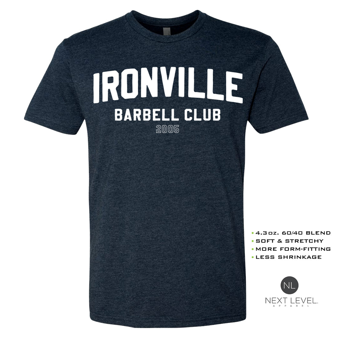 Ironville BARBELL CLUB Soft-Blend Fitted Gym T-shirt