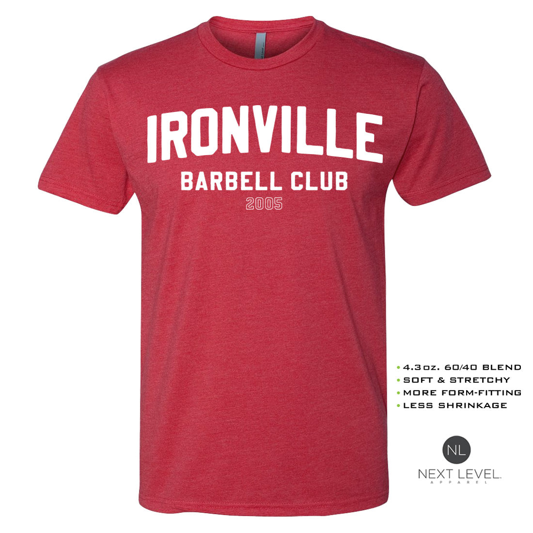 Ironville BARBELL CLUB Soft-Blend Fitted Gym T-shirt