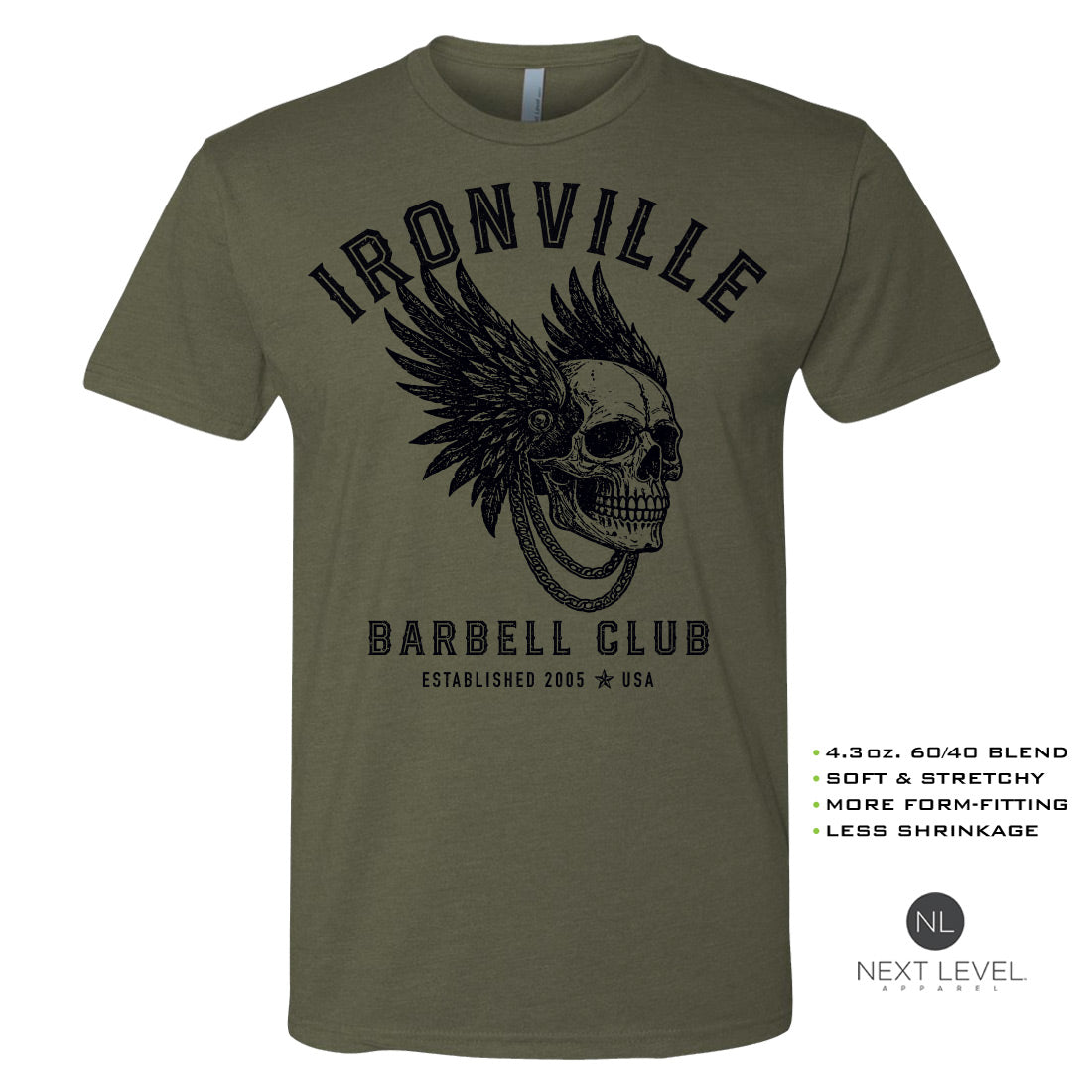 Ironville BARBELL WARRIOR Soft-Blend Gym T-shirt