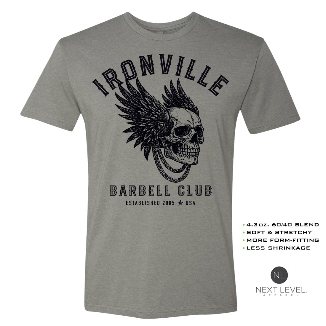 Ironville BARBELL WARRIOR Soft-Blend Gym T-shirt