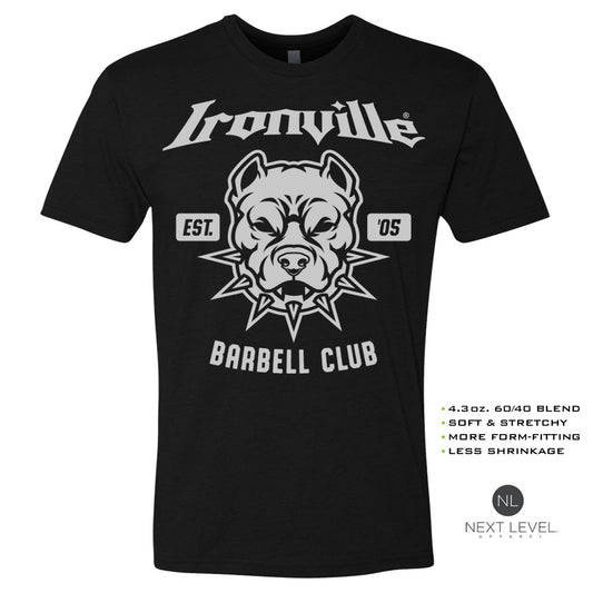 Ironville BARBELL PITBULL Soft-Blend Fitted Gym T-shirt