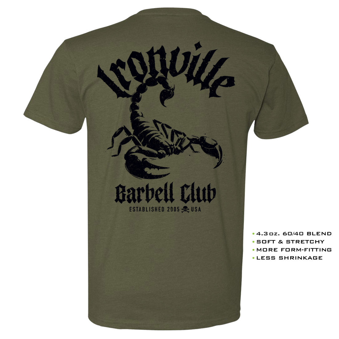 Ironville BARBELL SCORPION Soft-Blend Gym T-shirt