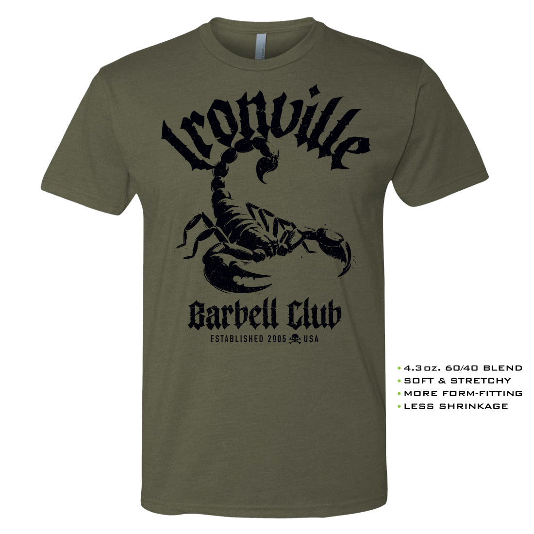 Ironville BARBELL SCORPION Soft-Blend Gym T-shirt