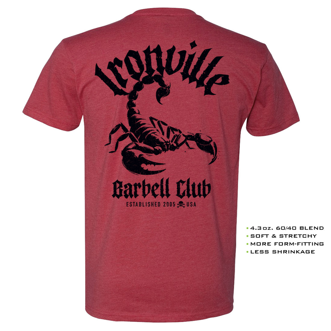 Ironville BARBELL SCORPION Soft-Blend Gym T-shirt