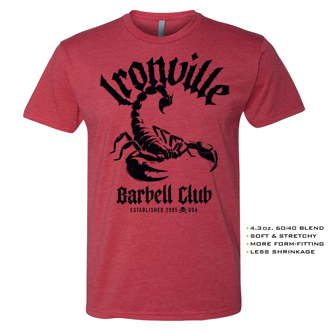 Ironville BARBELL SCORPION Soft-Blend Gym T-shirt