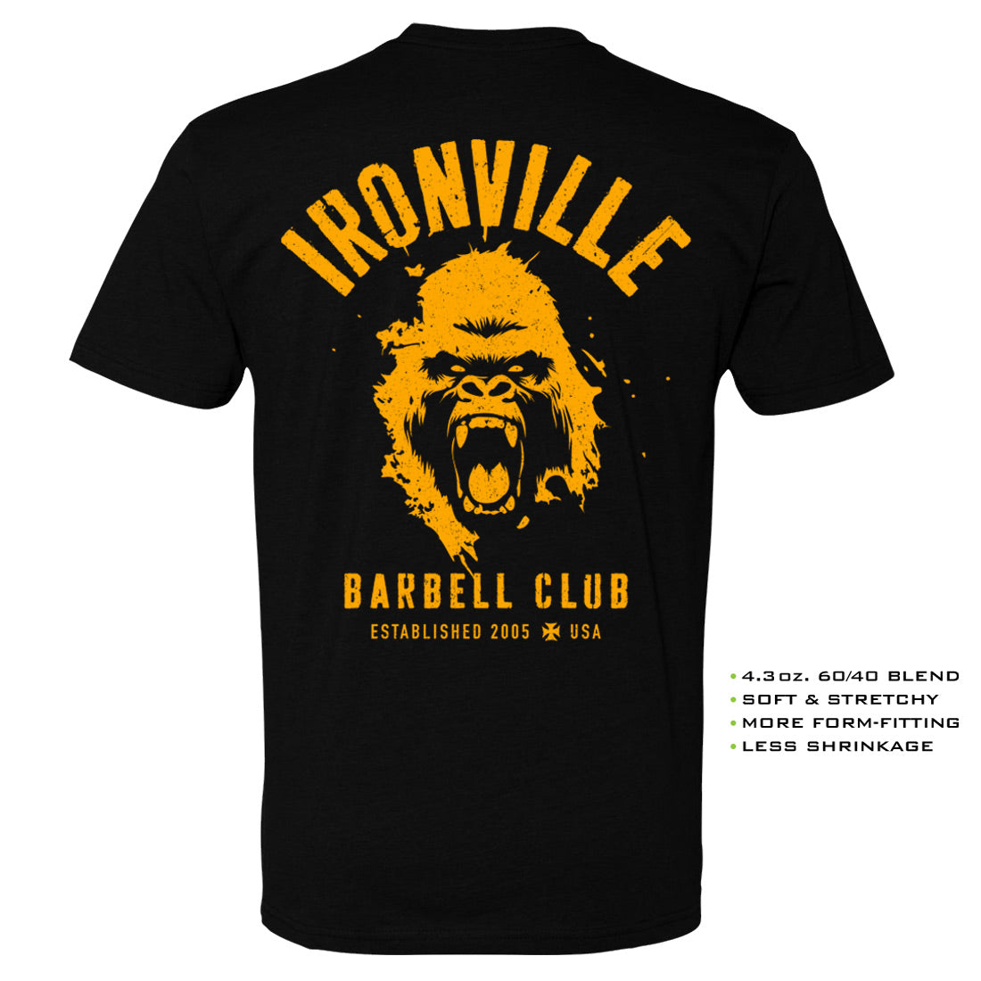 Ironville Clothing BARBELL SILVERBACK Soft-Blend Gym Tee
