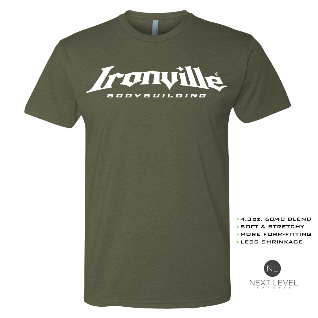Ironville BODYBUILDING Soft-Blend Fitted Gym T-shirt