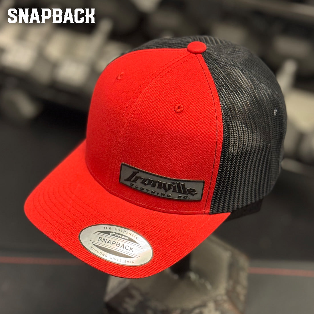 Ironville BRANDED SNAPBACK Trucker Cap -Red/Black