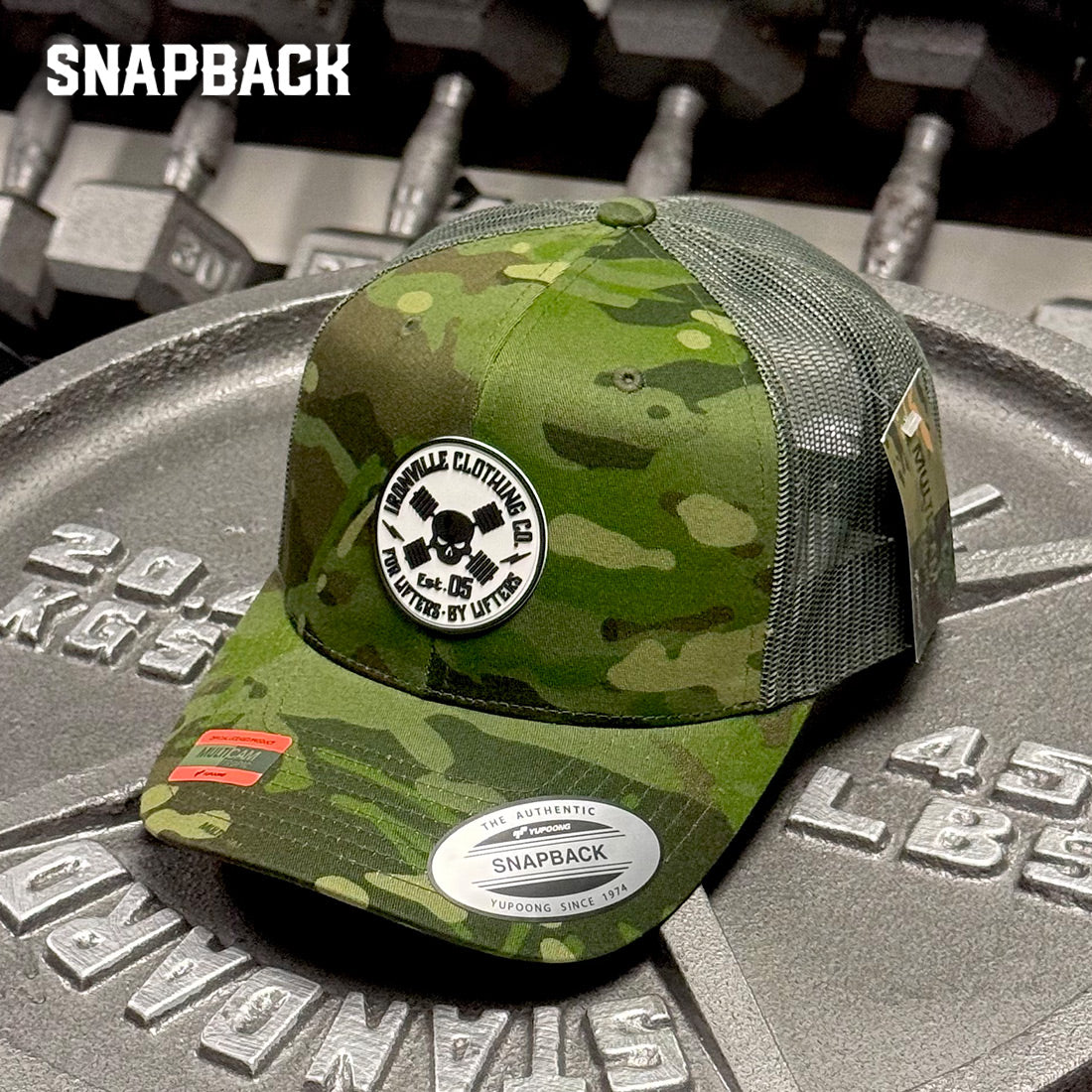 Ironville Crossbones SNAPBACK CAP CAMO TRUCKER