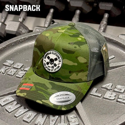Ironville Crossbones SNAPBACK CAP CAMO TRUCKER