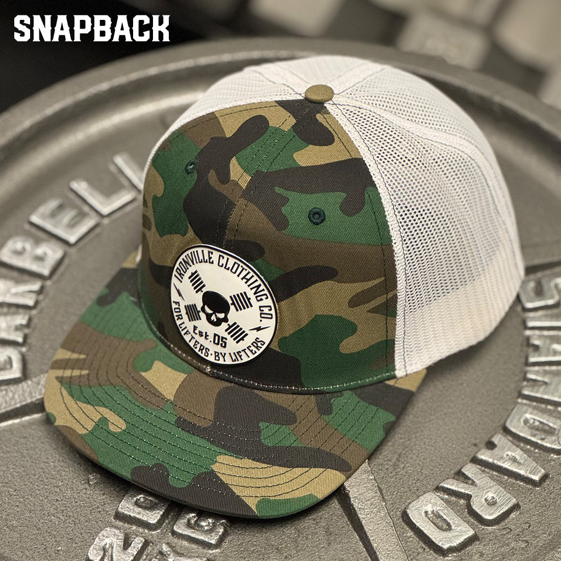 Ironville Crossbones SNAPBACK CAP CAMO TRUCKER