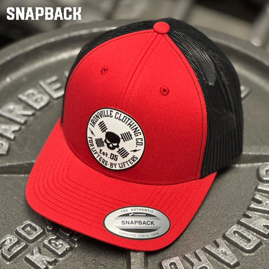 Ironville Crossbones SNAPBACK CAP TRUCKER -Red/Black