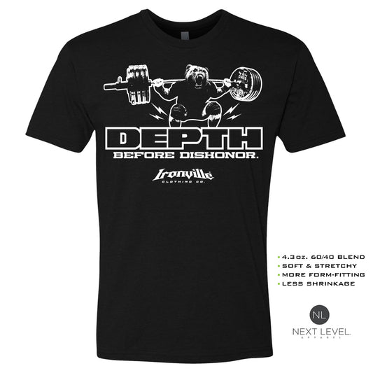 Ironville DEPTH BEFORE DISHONOR Soft-Blend Fitted Gym Tshirt