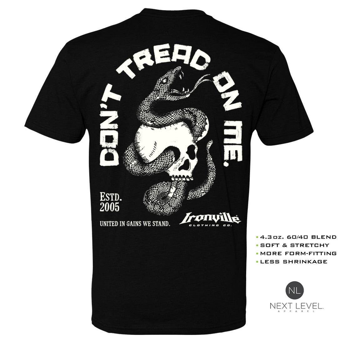 Ironville DON'T TREAD Soft-Blend Fitted Gym T-shirt