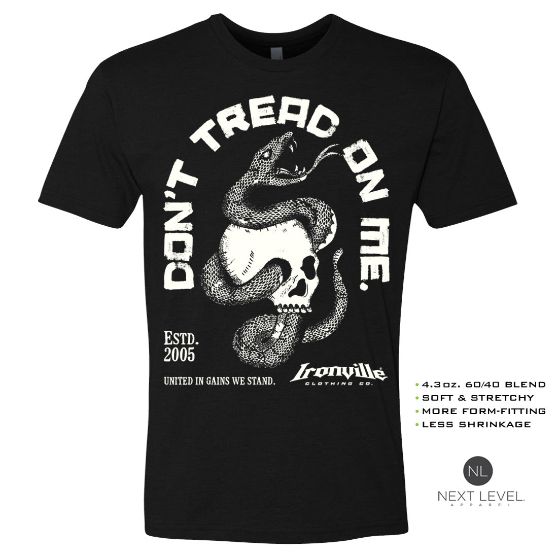 Ironville DON'T TREAD Soft-Blend Fitted Gym T-shirt