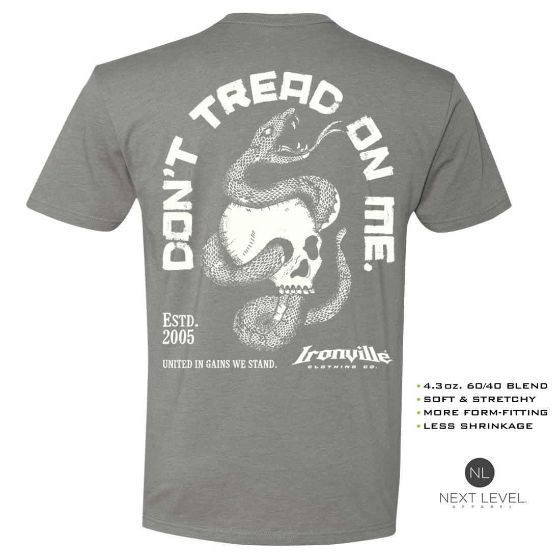 Ironville DON'T TREAD Soft-Blend Fitted Gym T-shirt