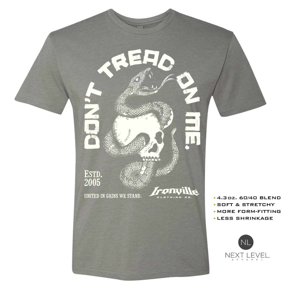 Ironville DON'T TREAD Soft-Blend Fitted Gym T-shirt