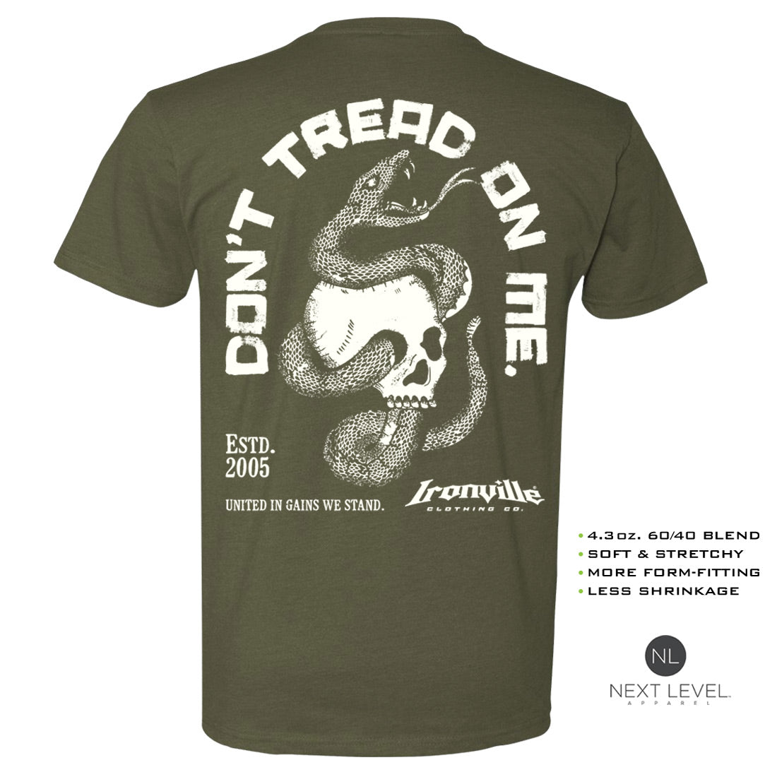 Ironville DON'T TREAD Soft-Blend Fitted Gym T-shirt