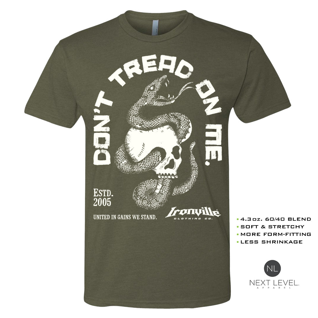 Ironville DON'T TREAD Soft-Blend Fitted Gym T-shirt