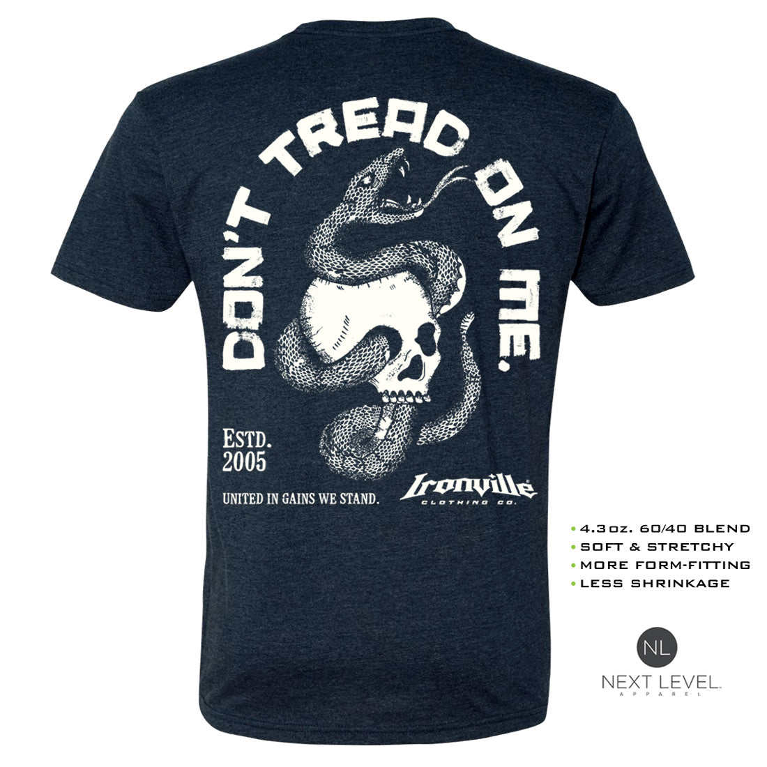 Ironville DON'T TREAD Soft-Blend Fitted Gym T-shirt