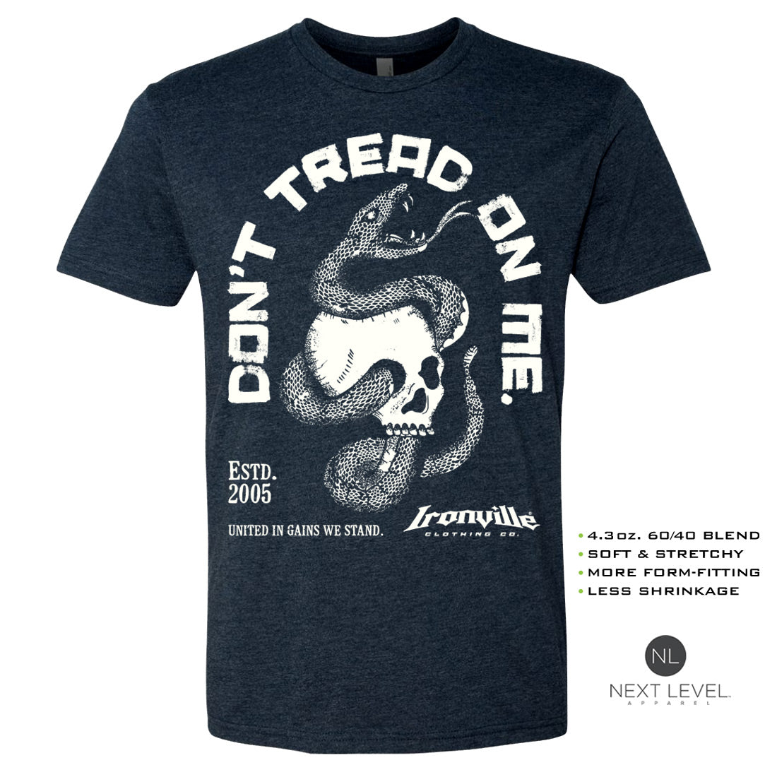 Ironville DON'T TREAD Soft-Blend Fitted Gym T-shirt