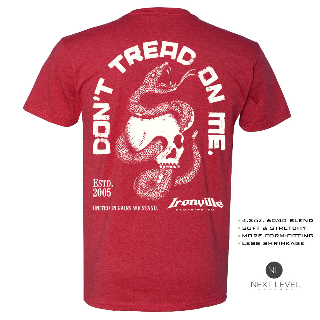 Ironville DON'T TREAD Soft-Blend Fitted Gym T-shirt