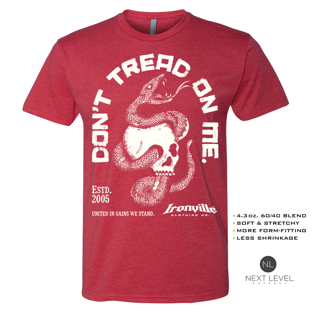 Ironville DON'T TREAD Soft-Blend Fitted Gym T-shirt