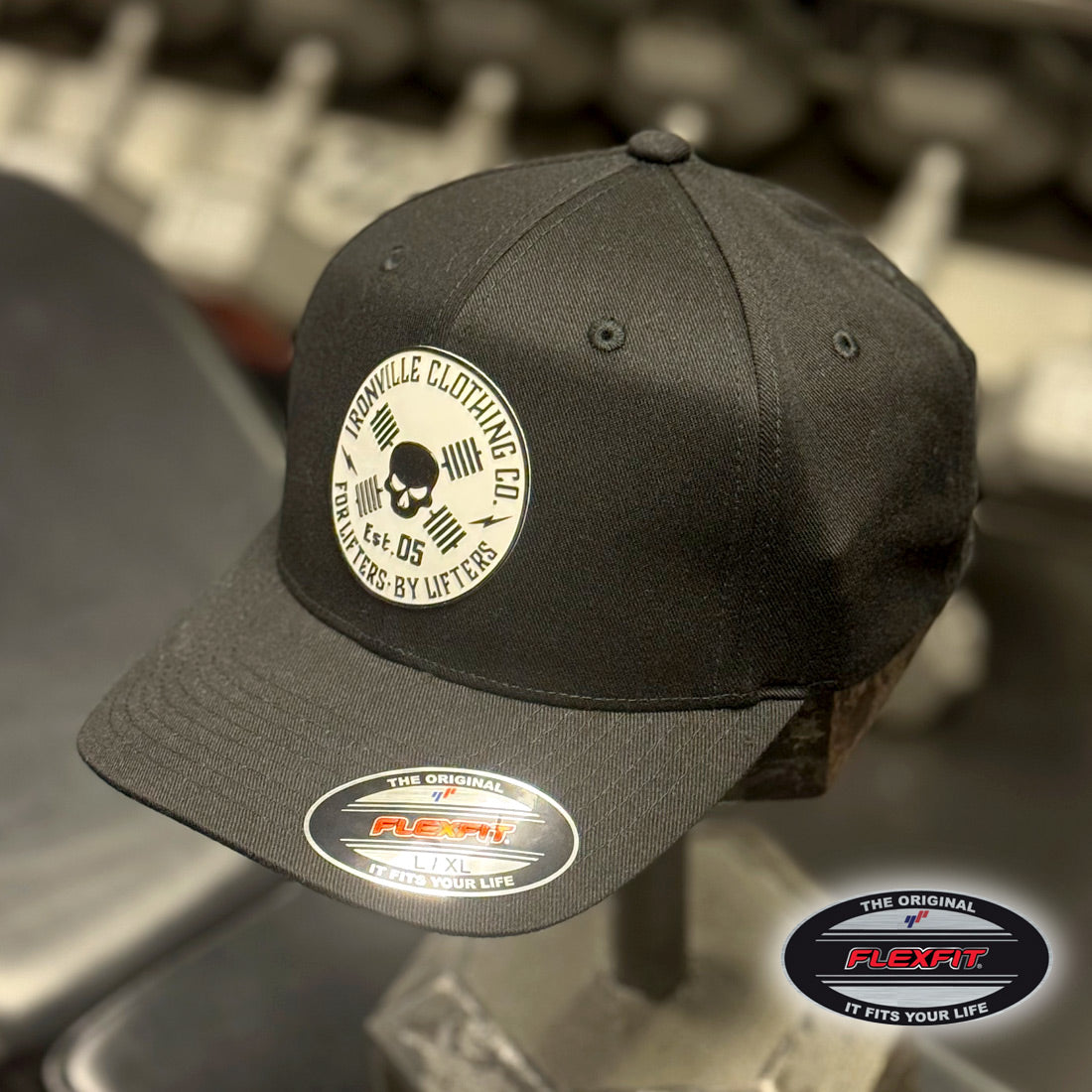 Ironville Crossbones FLEXFIT CURVED BILL Fitted Cap