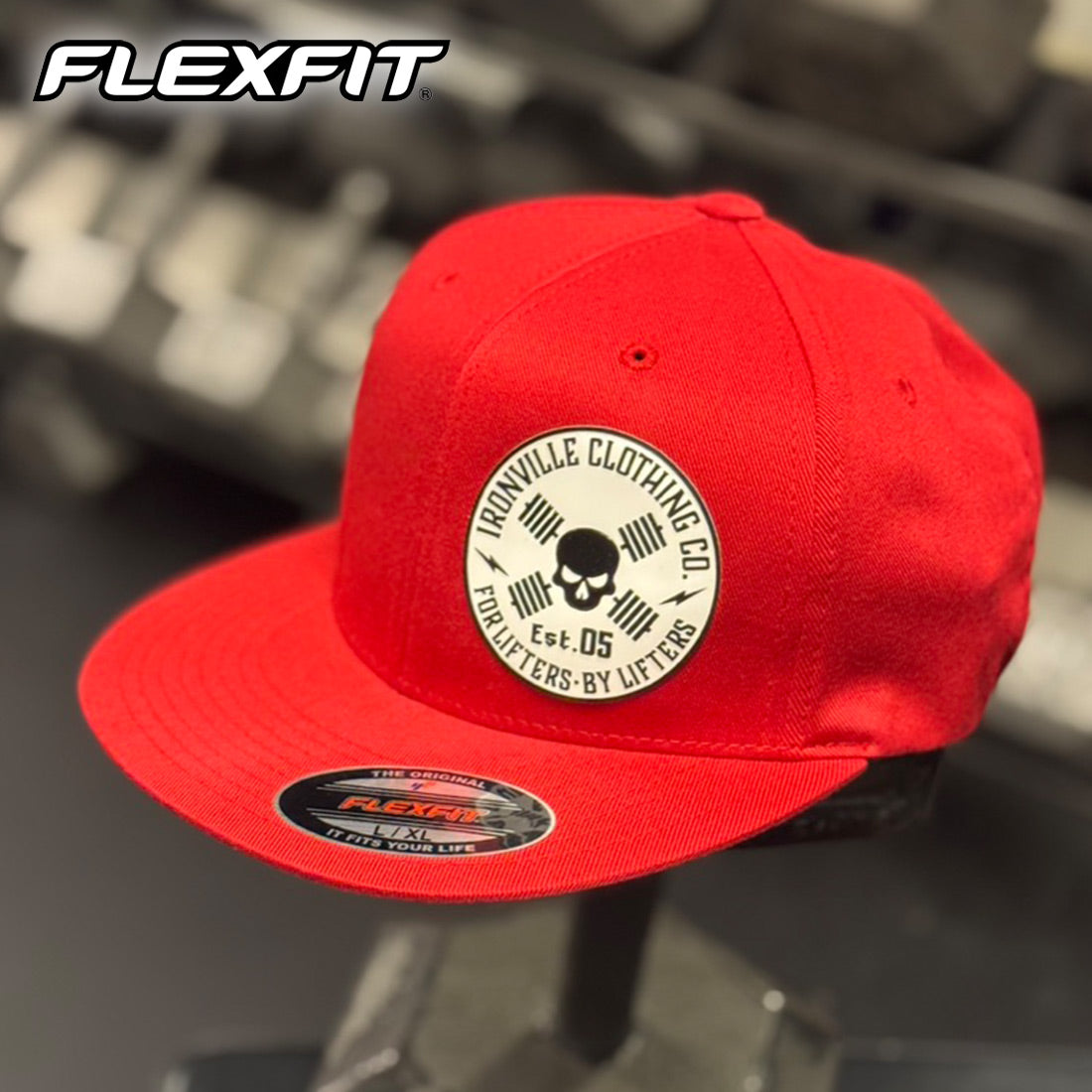 Ironville Crossbones FLEXFIT FLATBILL Fitted Cap