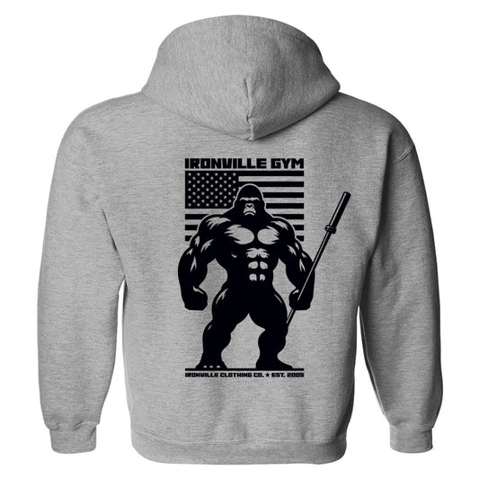 Ironville BARBELL GORILLA Pullover Hoodie Sweatshirt