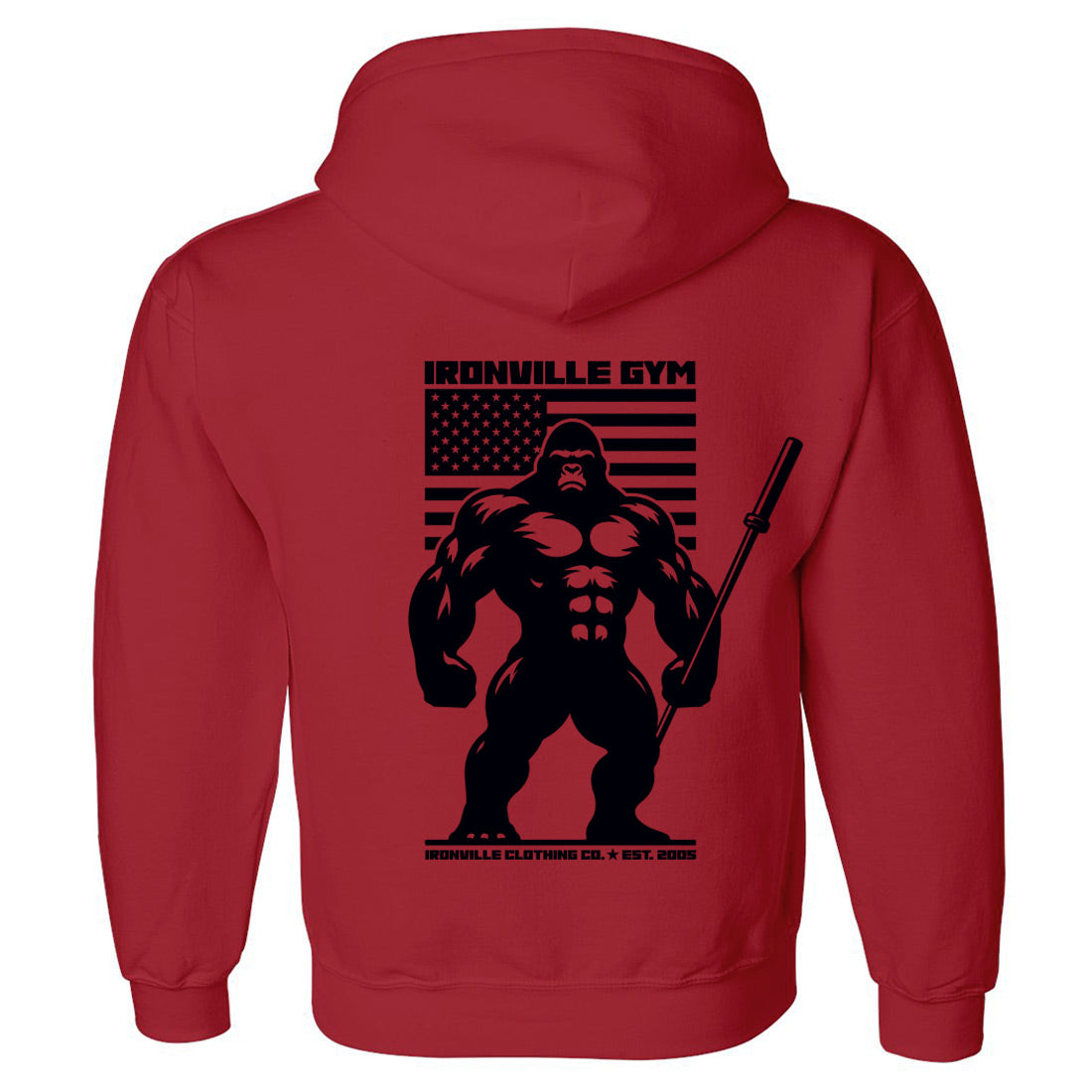 Ironville BARBELL GORILLA Pullover Hoodie Sweatshirt