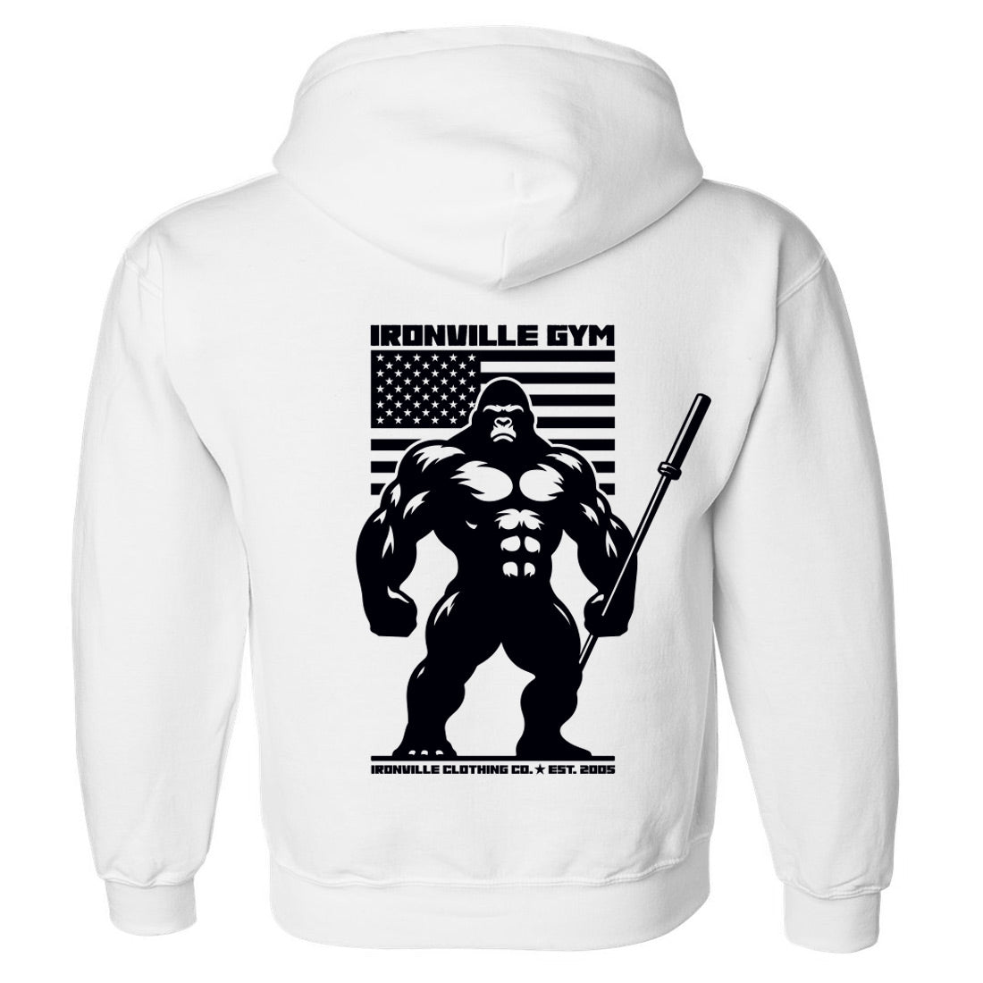 Ironville BARBELL GORILLA Pullover Hoodie Sweatshirt