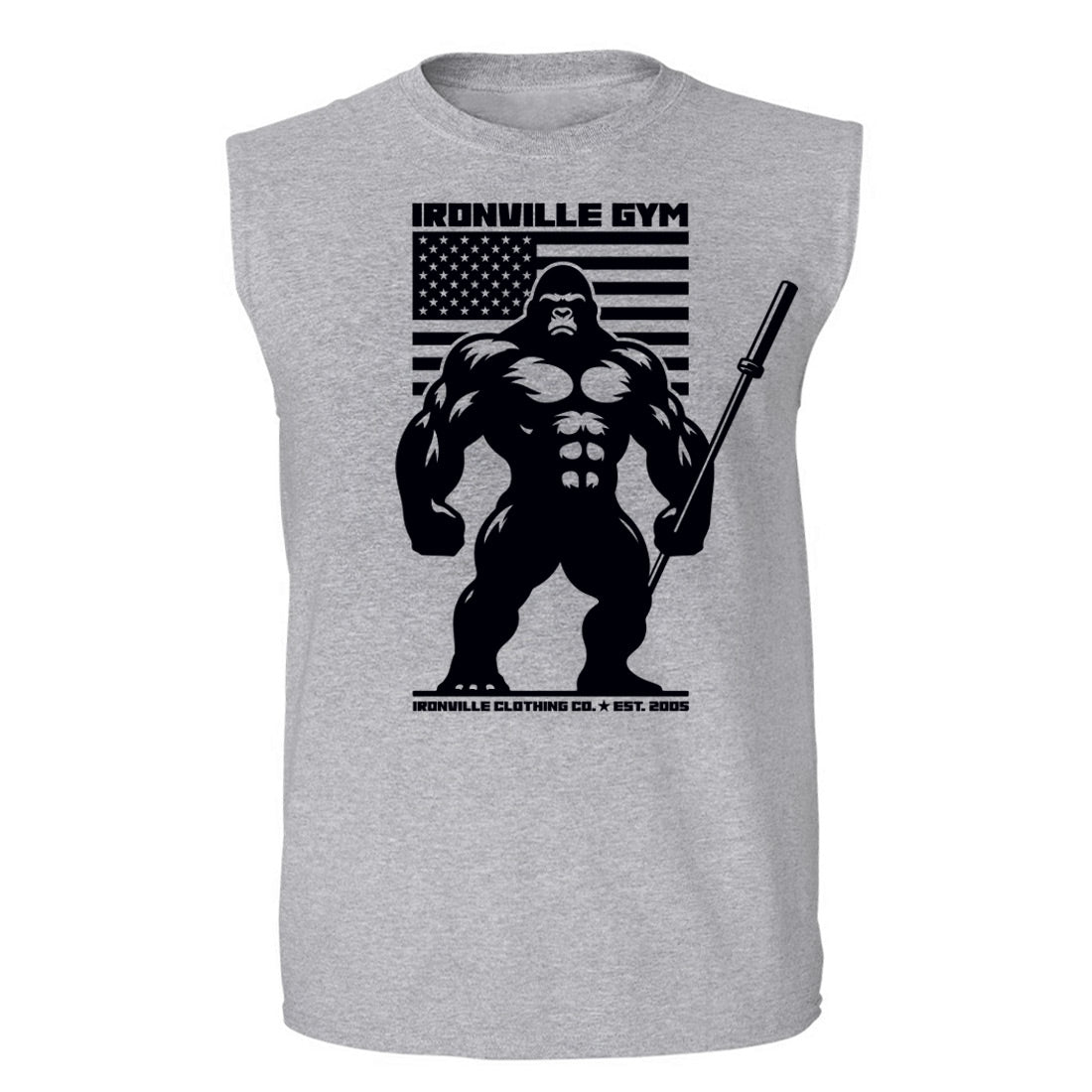 Ironville BARBELL GORILLA Sleeveless Muscle Shirt