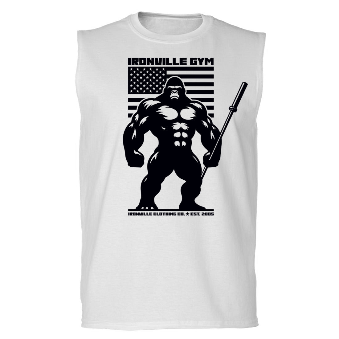 Ironville BARBELL GORILLA Sleeveless Muscle Shirt