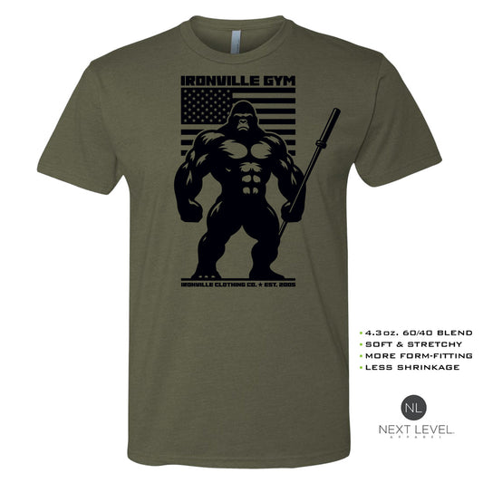 Ironville BARBELL GORILLA Soft-Blend Gym T-shirt