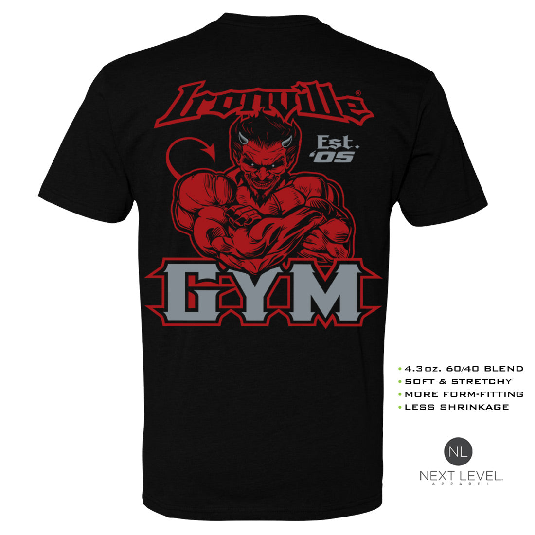 Ironville GYM DEVIL Soft-Blend Fitted Gym T-shirt