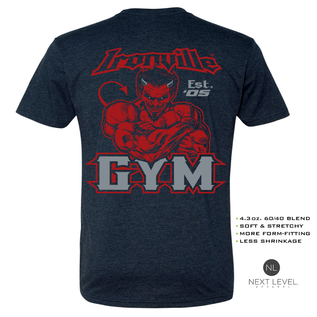 Ironville GYM DEVIL Soft-Blend Fitted Gym T-shirt