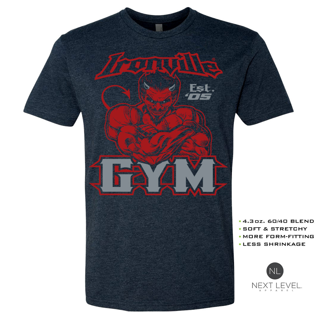 Ironville GYM DEVIL Soft-Blend Fitted Gym T-shirt