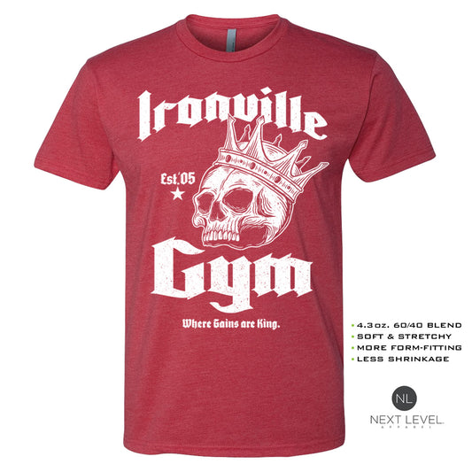 Ironville GYM KING Soft-Blend Fitted Gym T-shirt